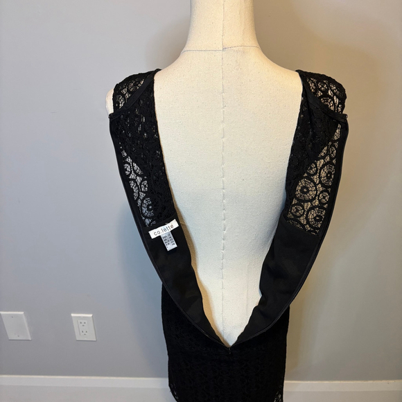 Co.lette Women's Sleeveless Black Lace A-line Midi Dress, SZ 12 - Picture 6 of 9